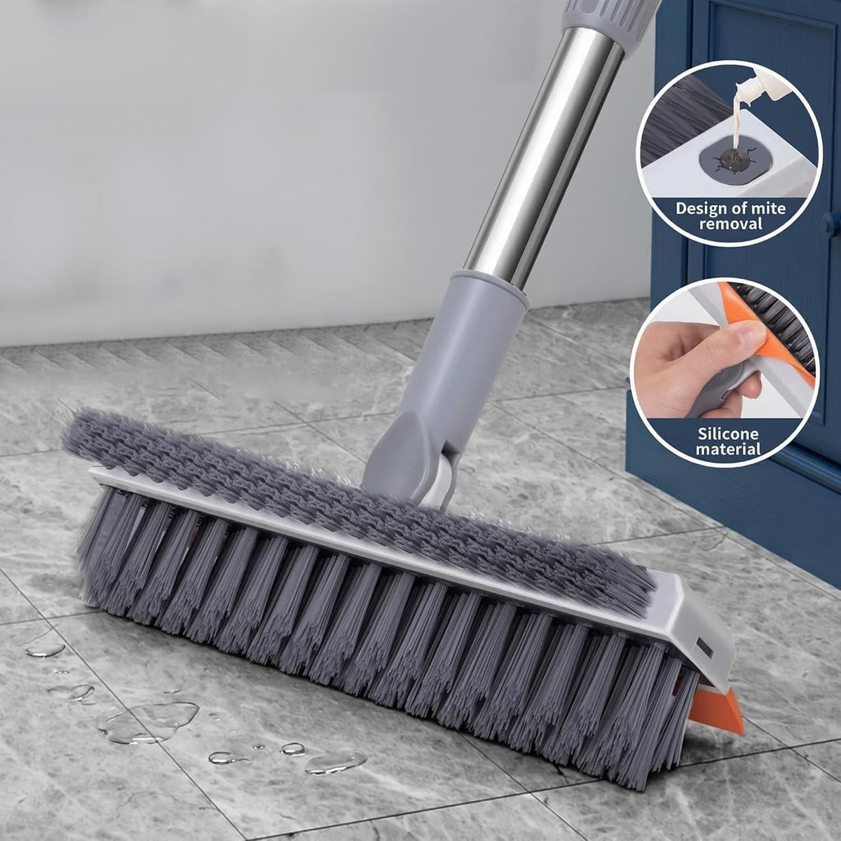 3-in-1 Bathroom Cleaning Brush with Wiper